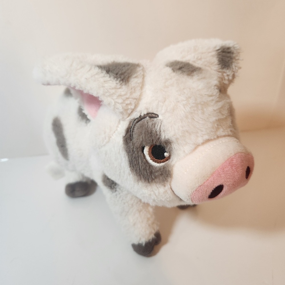 Disney Moana Pua Pig Plush Stuffed Animal Grey White Spotted‎ Sherpa 9 Inch